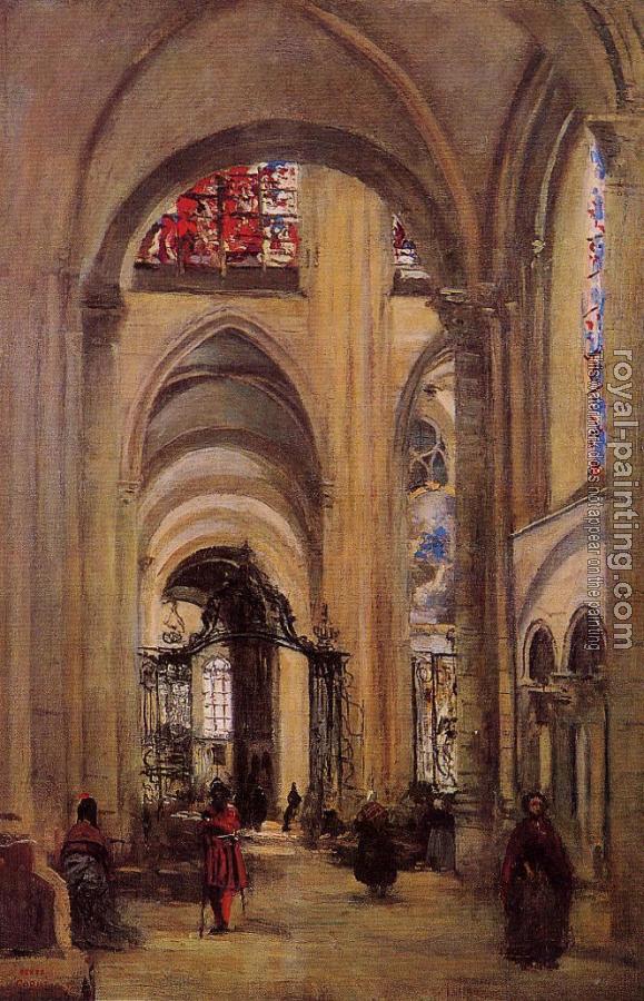 Jean-Baptiste-Camille Corot : Interior of Sens Cathedral